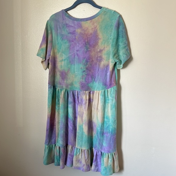 [Jodifl x Shop Hopes] Tie Dye Baby Doll Ruffle Hem Dress- NWT - Picture 4 of 4